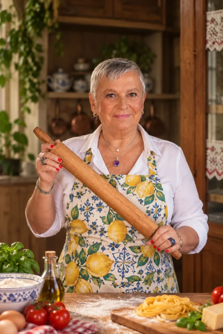 Nonna Bruna with her rolling pin