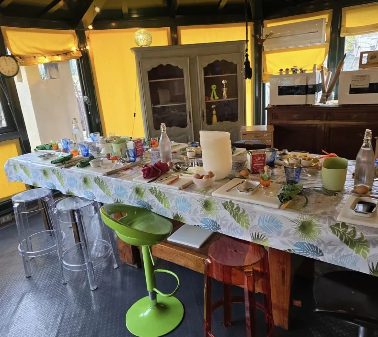Our cooking class room set for guests in Milan