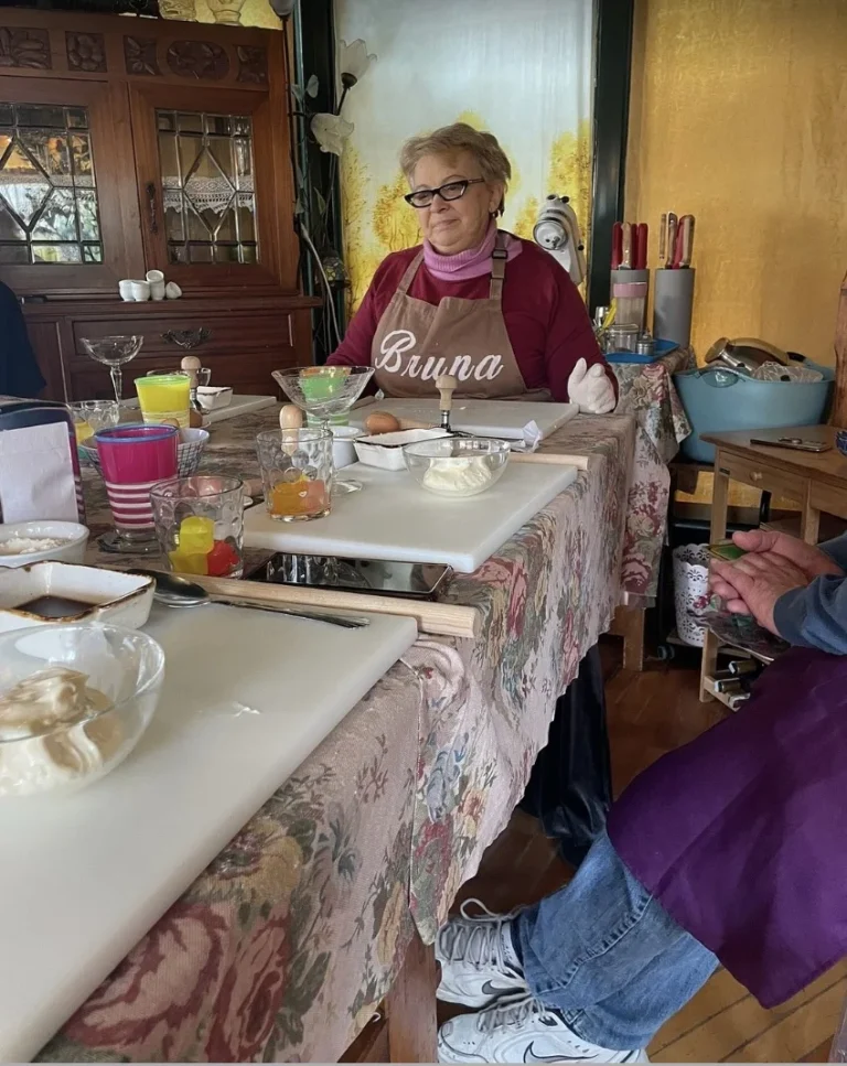 Bruna, our host, at the cooking class table